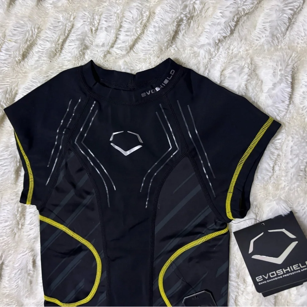 NWT EVOSHIELD CustomTech EvoAlpha Football Rib Shirt Black Grey